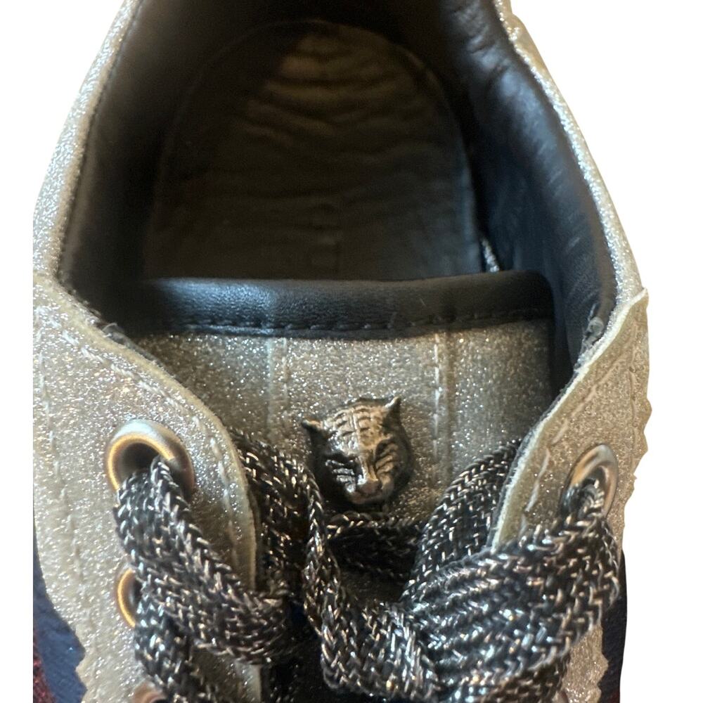 Gucci Bambi Silver Glitter Web Sneaker 39 Spiked - Picture 9 of 16